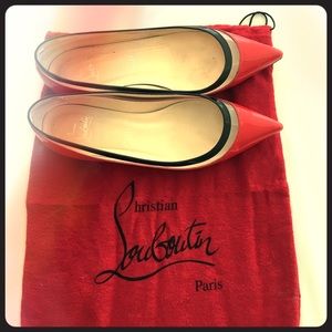 Christian Louboutin pattern leather flats red 36